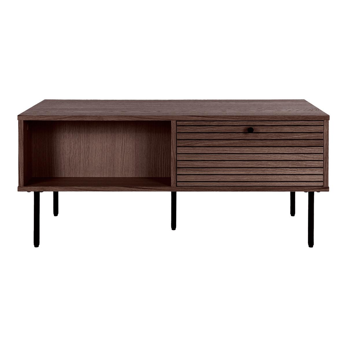 Couchtisch Kyoto Eiche dunkel B: 100cm - Eiche dunkel/Schwarz, Design, Holz/Holzwerkstoff (100/50/45cm) - MID.YOU