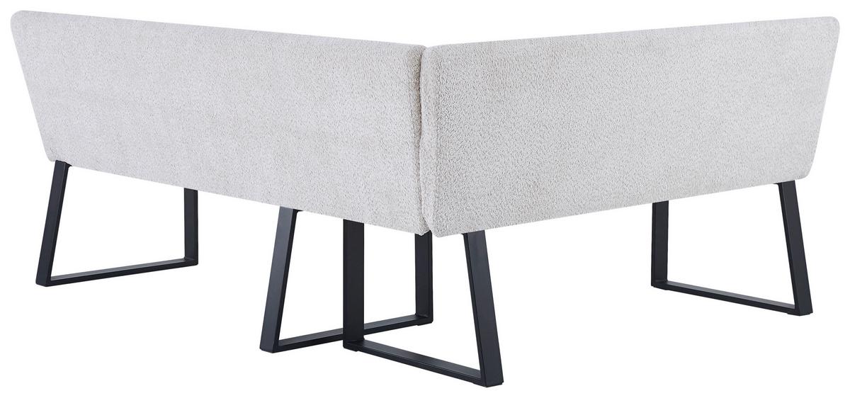 Eckbank Kea Beige, S: 150x190 Cm - Beige/Schwarz, KONVENTIONELL, Textil/Metall (150/190cm) - MID.YOU