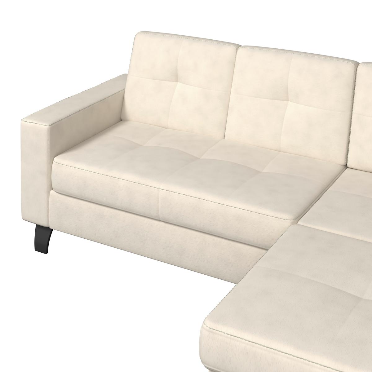 Ecksofa Varese naturfarben, B: 239 cm - Beige/Schwarz, KONVENTIONELL, Textil (239/164cm) - James Wood