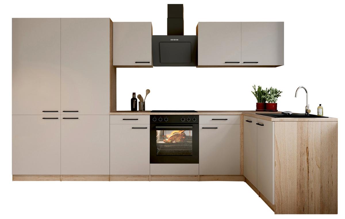 ECKKÜCHE Merle, Kaschmir S: 340x172cm - Kaschmir/Eichefarben, Trend, Holzwerkstoff (340/172cm) - Respekta