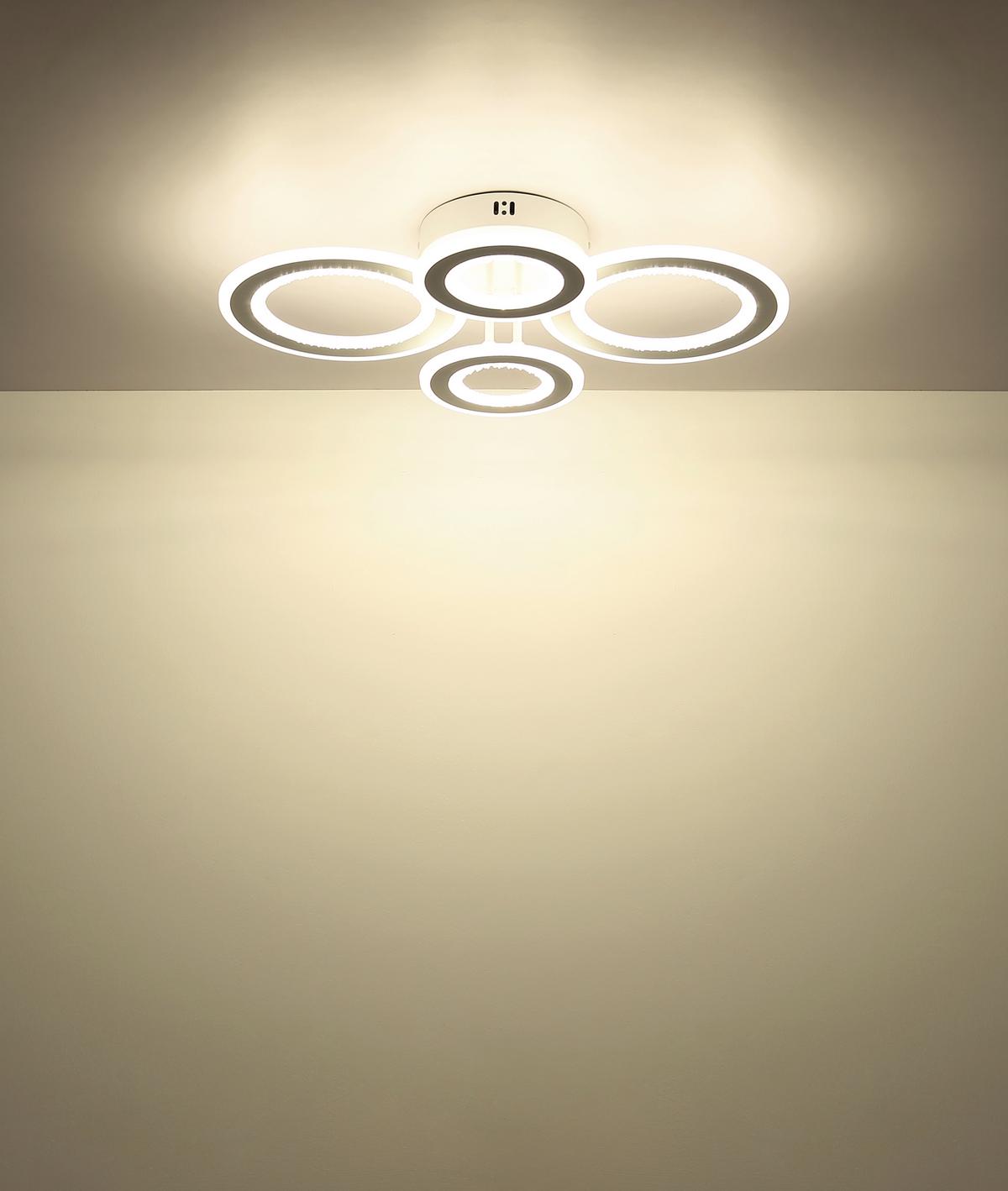 LED-Deckenleuchte 3000/4200/6000k - Klar/Weiß, Design, Kunststoff/Metall (59/42/12cm) - Globo