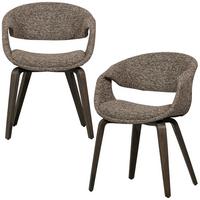 Armlehnstuhl-Set Yossi Braun/Dunkelbraun B: 57cm - Dunkelbraun/Braun, MODERN, Holzwerkstoff/Textil (57/78/57cm) - Livetastic