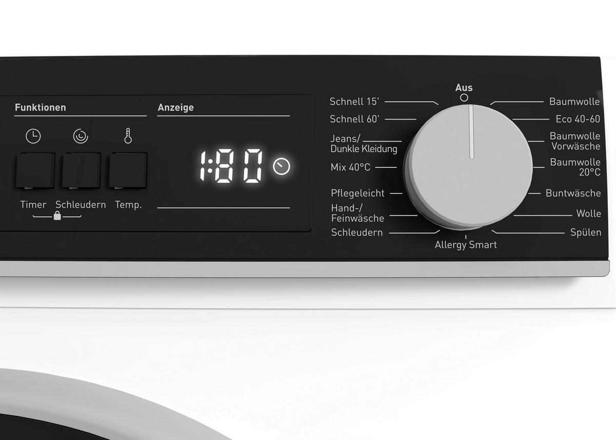 Waschmaschine Es-Nfa814bw1na-De - Weiß, Basics, Glas/Kunststoff (60/85/53cm) - Sharp