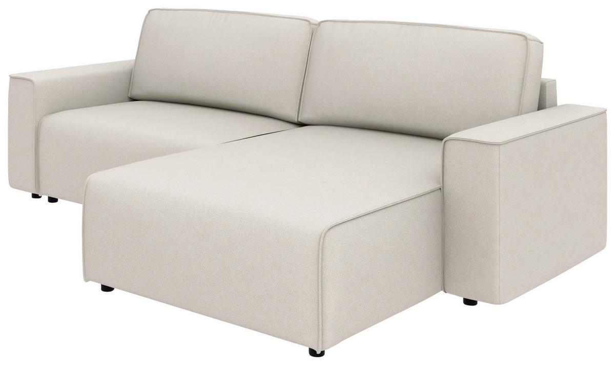 Ecksofa Chance Sandfarben S: 265x164 cm - Sandfarben/Schwarz, MODERN, Textil (265/164cm) - Trendmanufaktur