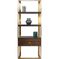 Regal Osaka - Messingfarben/Braun, Trend, Holzwerkstoff/Metall (82,4/210/45cm) - Kare-Design