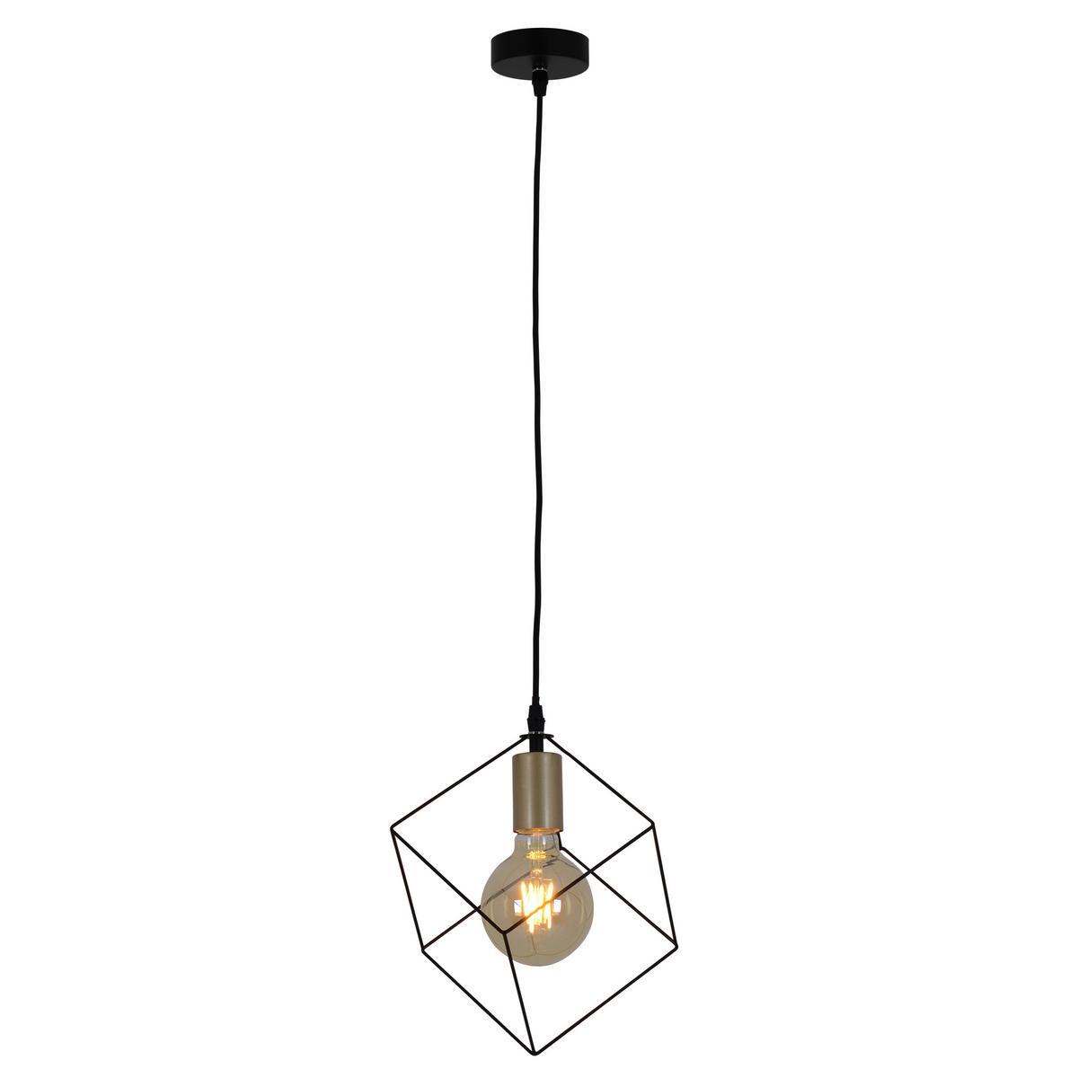 Hängeleuchte Canto H: 118 cm 1-Flammig, Würfelform - Goldfarben, Design, Kunststoff/Metall (16/118cm) - Näve
