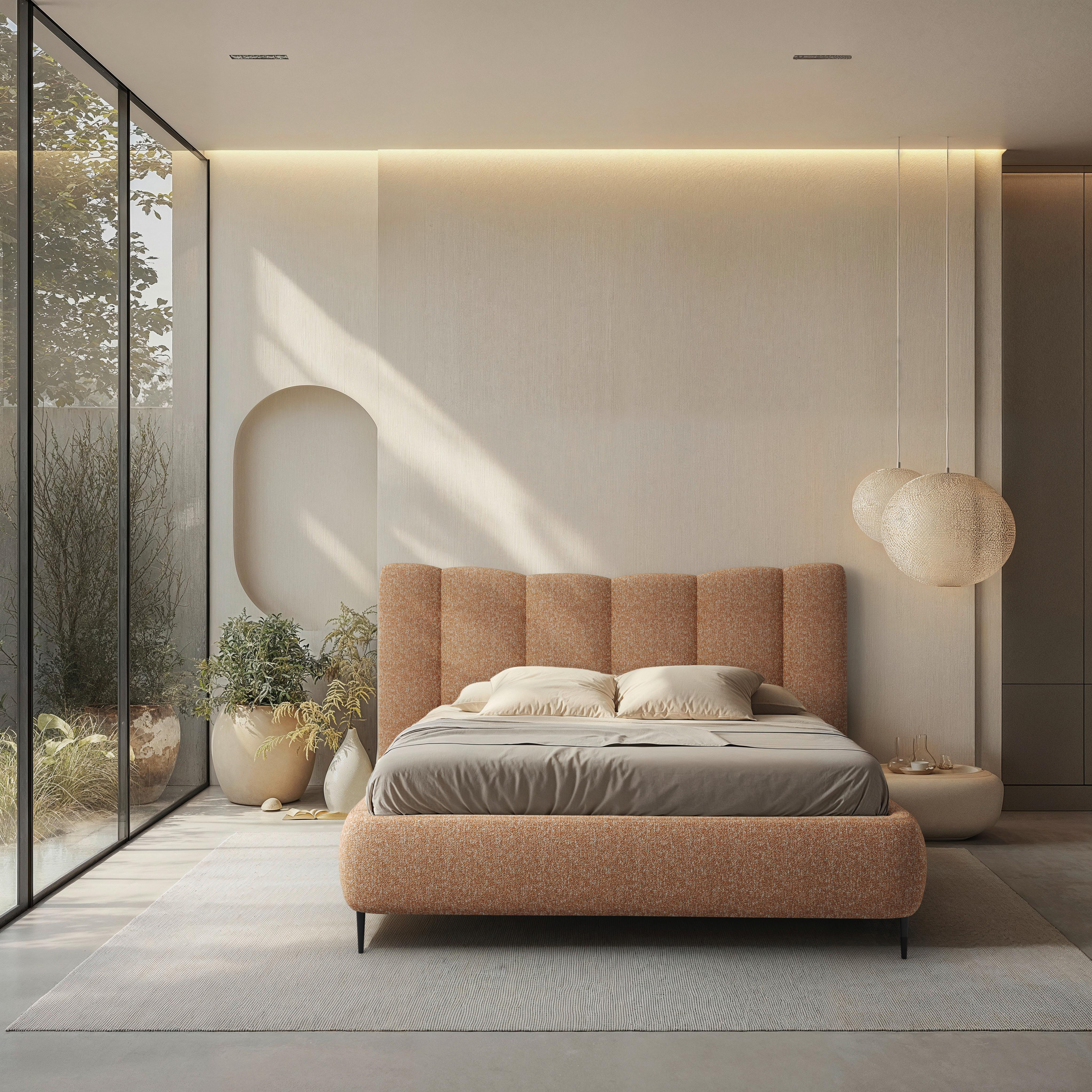 Polsterbett Nook 140x200 cm Terracotta - Terracotta, MODERN, Holz/Holzwerkstoff (140/200cm) - MID.YOU