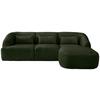 Ecksofa Caponi Dunkelgrün S: 256x160 Cm - Dunkelgrün/Schwarz, MODERN, Textil (256/160cm) - Livetastic