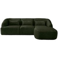 Ecksofa Caponi Dunkelgrün S: 256x160 Cm - Dunkelgrün/Schwarz, MODERN, Textil (256/160cm) - Livetastic