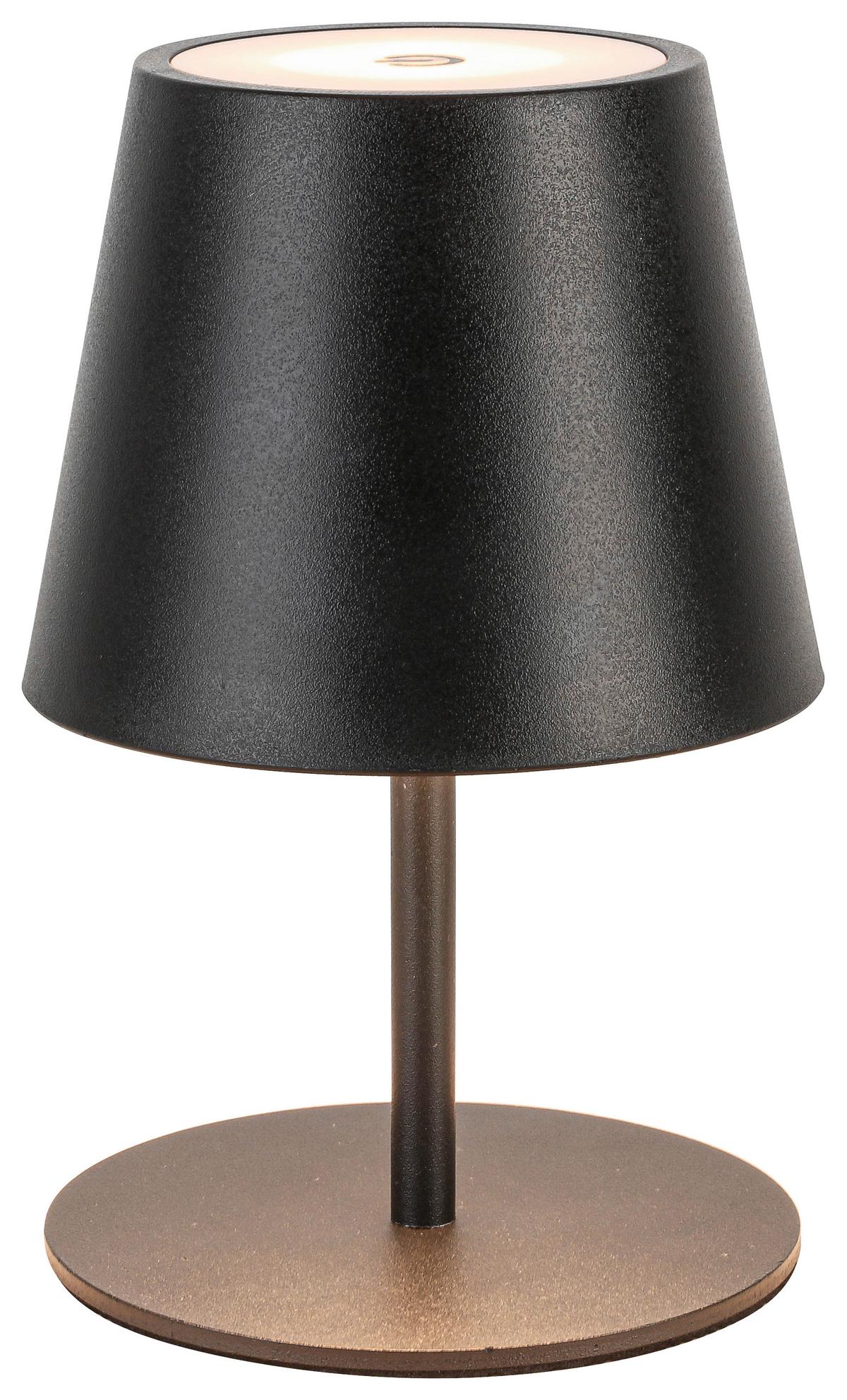 STOLNÍ LAMPA NA BATERIE NOEMI - černá, Konvenční, kov/plast (10,5/17-36cm) - Mömax