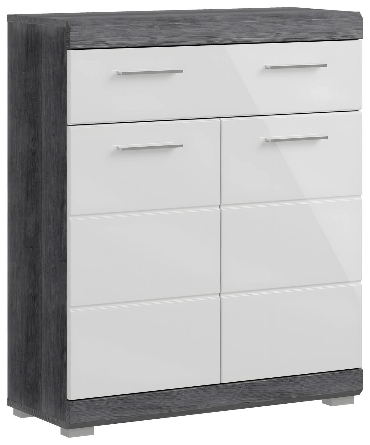 Unterschrank Scout - Weiß Hochglanz/Anthrazit, MODERN, Holzwerkstoff (74/88/31cm) - MID.YOU