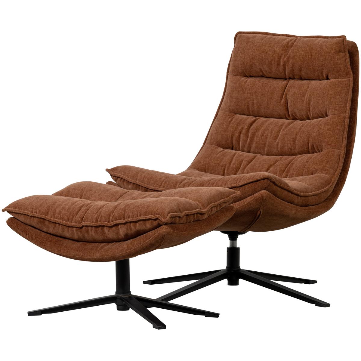 Sesselset Kube Braun B: 77cm - Schwarz/Braun, Design, Textil (77/97/69cm) - Livetastic