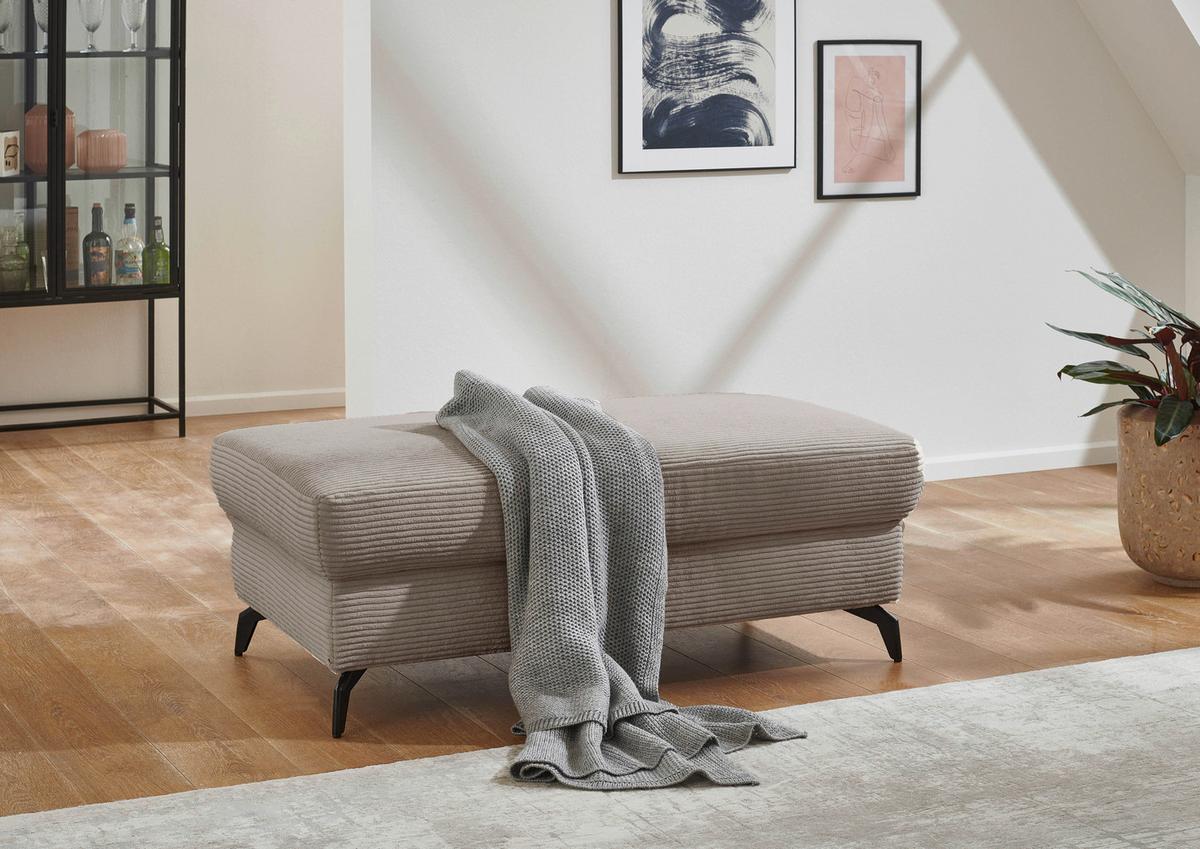 Hocker Bolero taupe, 121x45x67 cm - Taupe/Schwarz, KONVENTIONELL, Textil (121/45/67cm) - Sit & More