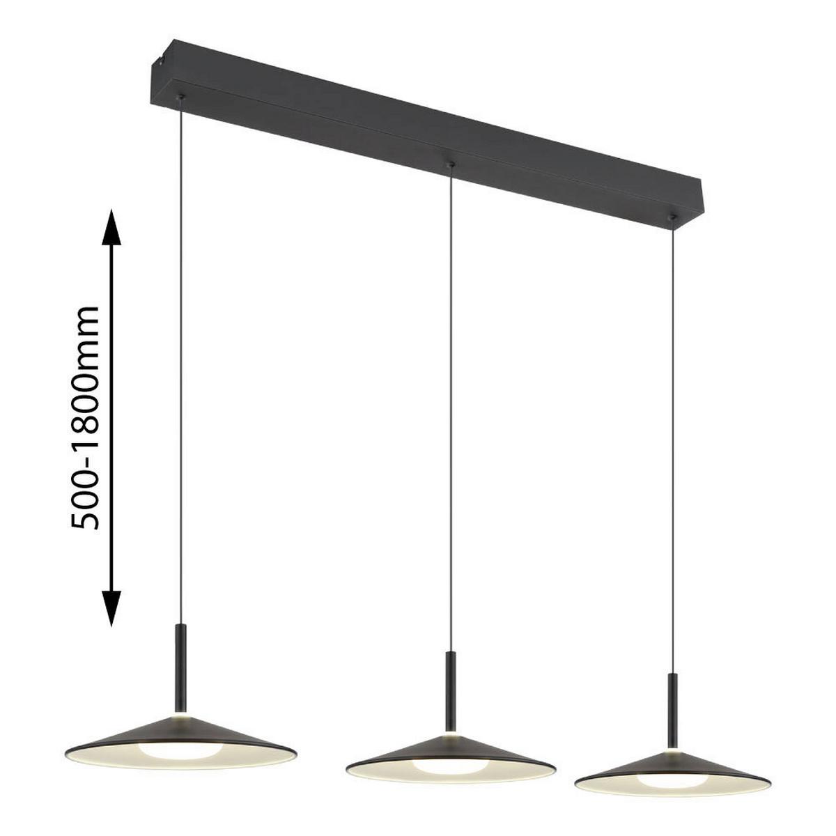 LED-Hängeleuchte Lampone Schwarz Weiß L: 95 cm - Schwarz/Weiß, Design, Kunststoff/Metall (95/25/180cm) - Globo