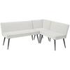 Eckbank Beige Leinenoptik Polyester Aleks 195x157 cm - Beige/Schwarz, LIFESTYLE, Textil/Metall (195/157cm) - MID.YOU