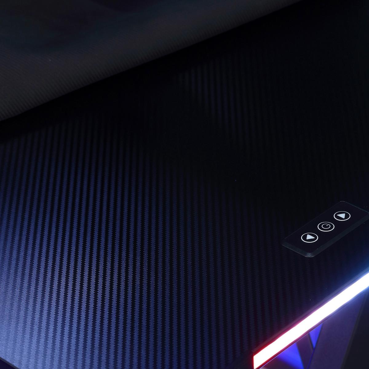 Gamingtisch Lumio Schwarz L: 140cm - Schwarz, MODERN, Holzwerkstoff/Metall (140/60/75cm) - X Rocker