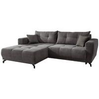Ecksofa Restato Grau S: 177/246 cm - Schwarz/Grau, MODERN, Holz/Textil (177/246cm) - MID.YOU