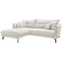 Ecksofa Lava Creme S: 180x255 cm - Creme/Schwarz, Design, Textil (180/255cm) - Livetastic