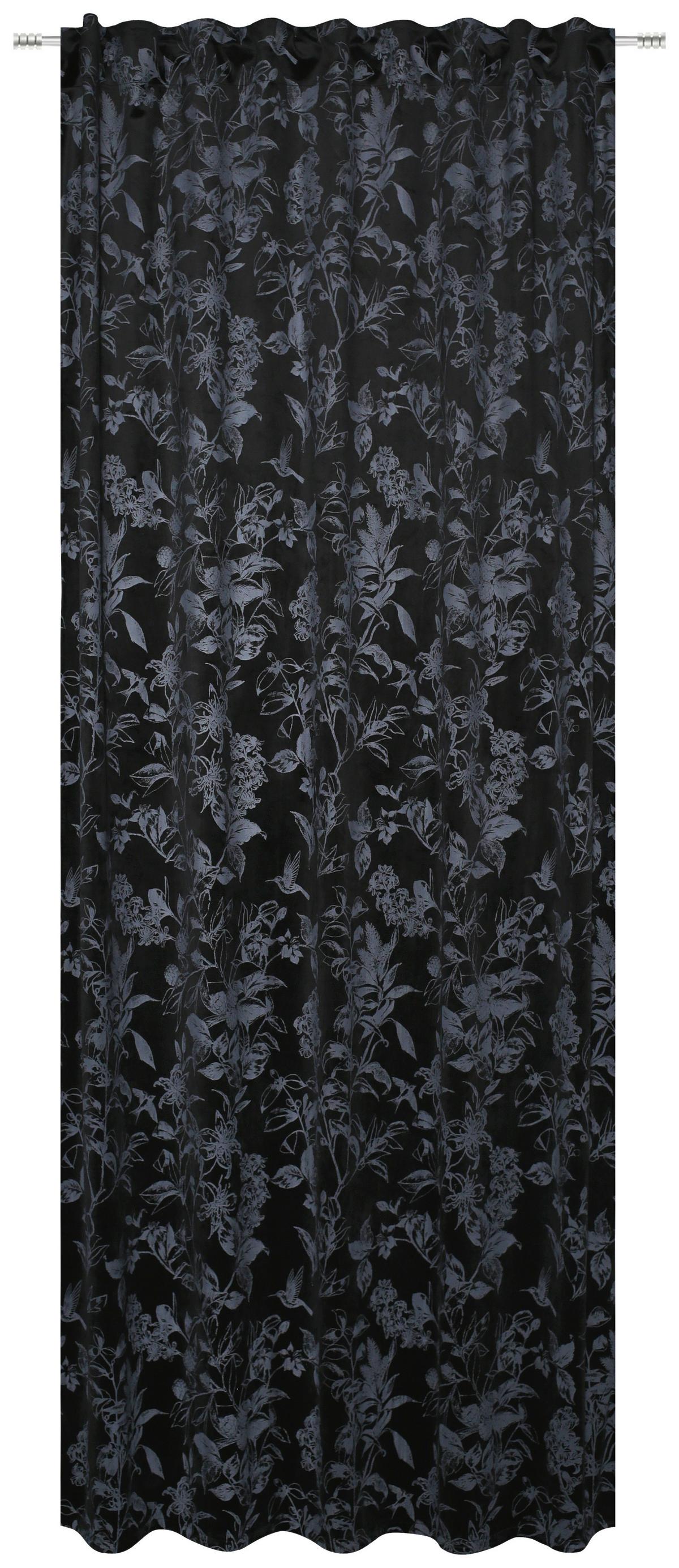 Fertigvorhang Ellies - Schwarz, ROMANTIK / LANDHAUS, Textil (135/245cm) - James Wood