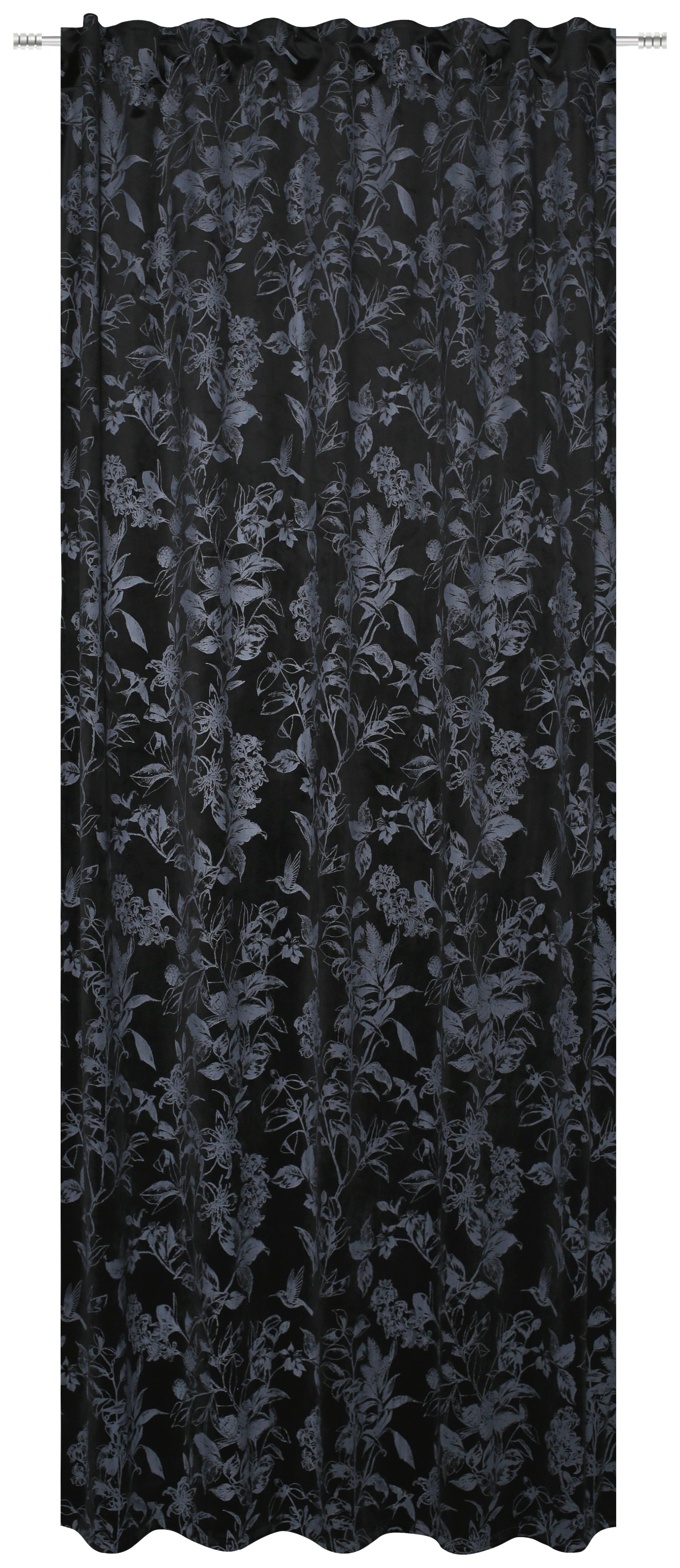 Vorhang mit Universalband Ellies 135x245 cm Schwarz