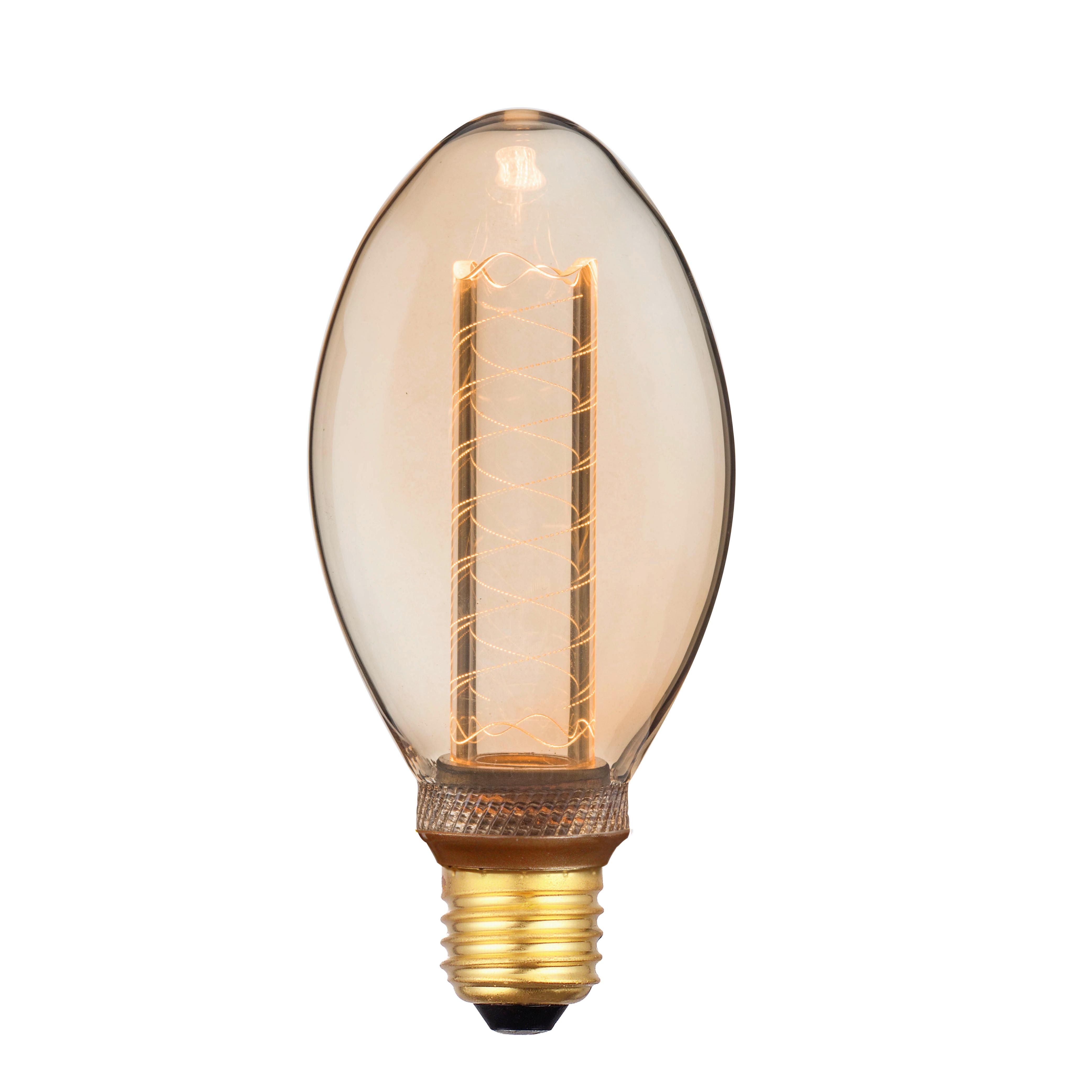 LED dekorační žárovka Acrli, E27, 4 Watt - jantarové barvy, Romantický / Rustikální, sklo (7,5/16cm) - Mömax