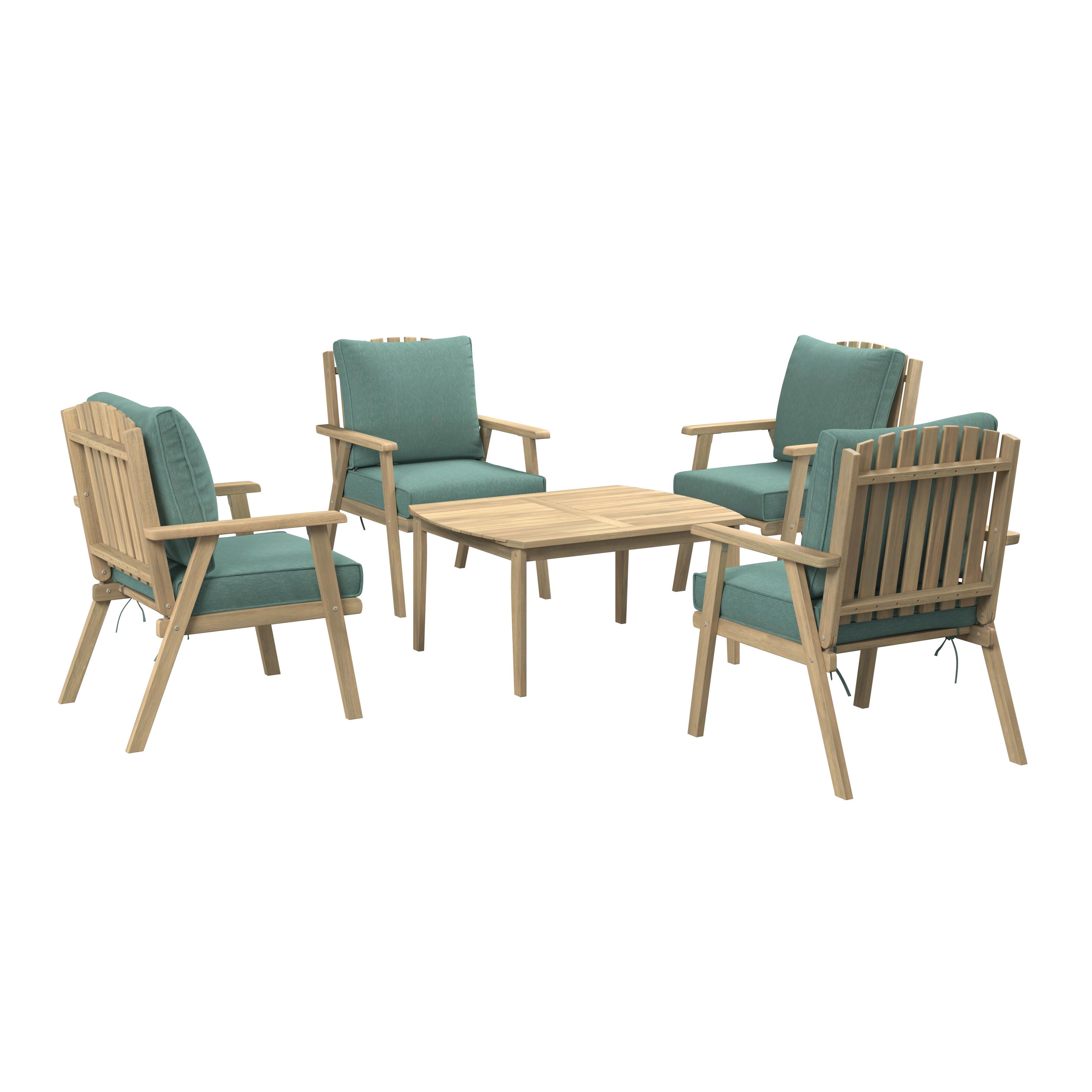 Loungegarnitur Birmingham - Grau/Akaziefarben, MODERN, Holz/Kunststoff (90/43/70cm) - Beldano