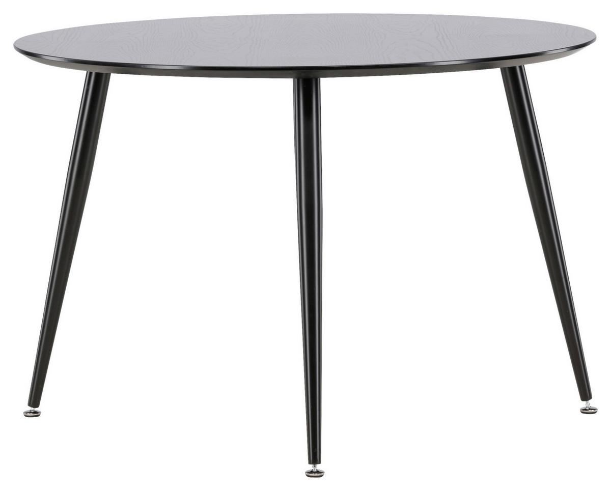 Esstisch Dipp - Schwarz, Design, Holzwerkstoff/Metall (115/115/75cm) - Livetastic