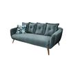3-Sitzer-Sofa Baggio Dblau,dgrün B:236 cm - Blau/Buchefarben, MODERN, Textil (236/94/103cm) - Livetastic