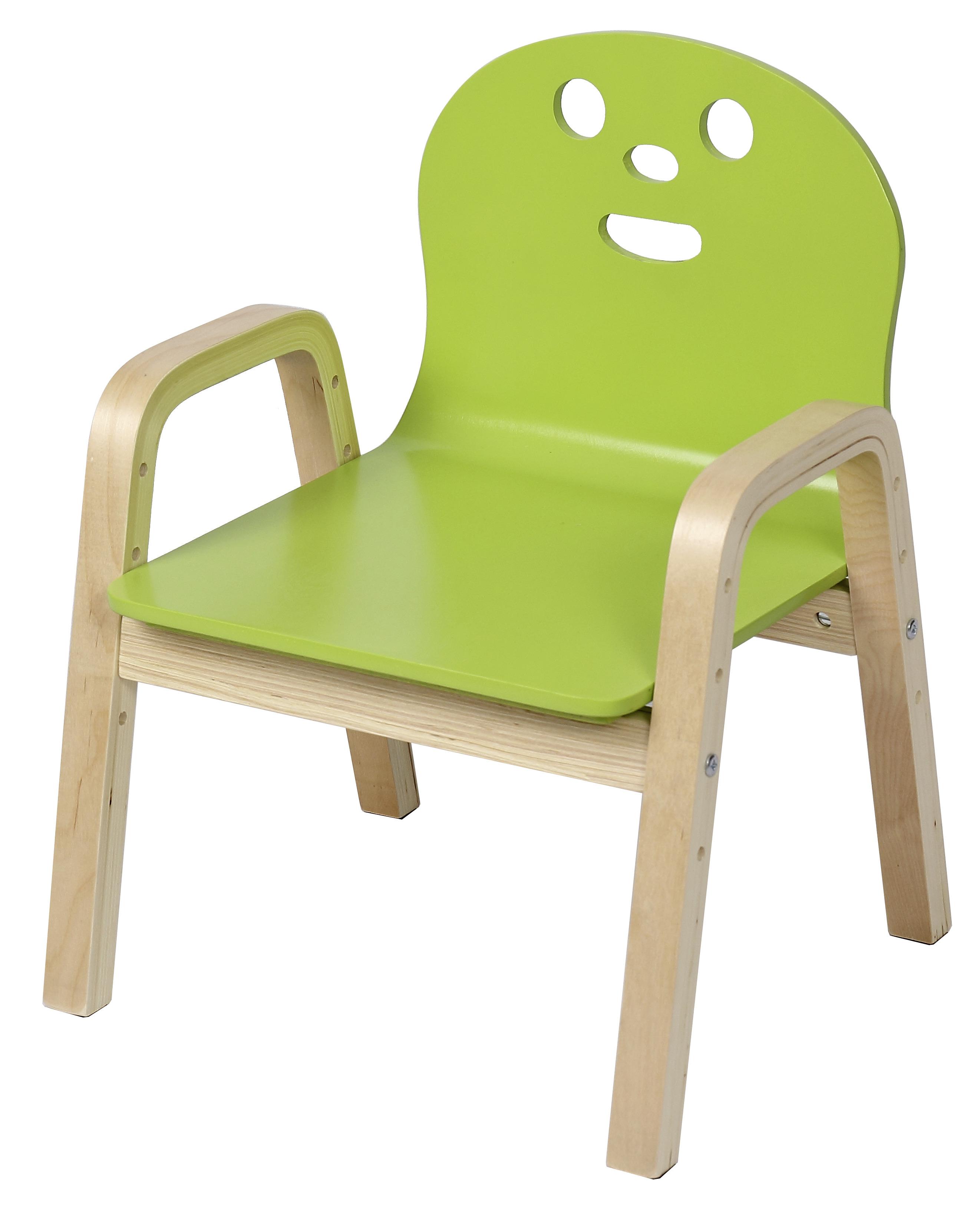 Dětská Židle Smile -Top- - zelená/přírodní barvy, kompozitní dřevo (39/52/35cm)