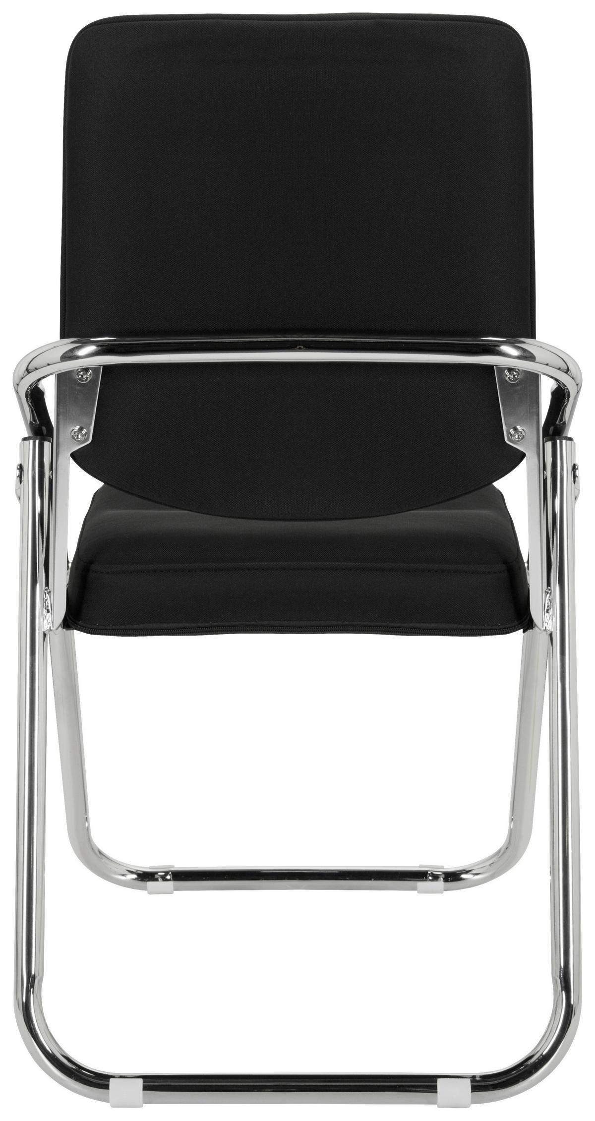Besucherstuhl Esto Schwarz Klappbar - Chromfarben/Schwarz, Basics, Textil/Metall (46/90/40cm) - MID.YOU