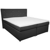 Boxspringbett Luminosa 180x200 Schwarz - Schwarz, MODERN, Textil (193/121/212cm)