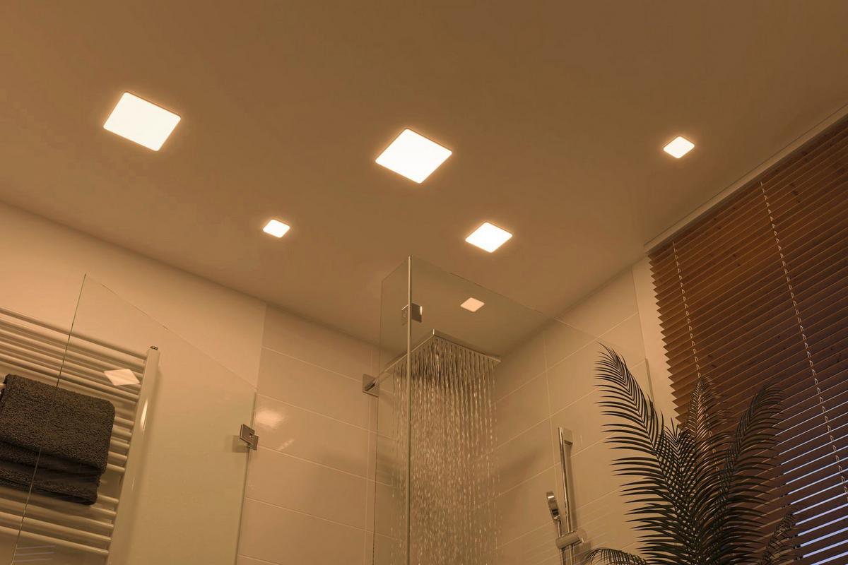 LED-Paneel L: 12,5 cm 92394 - Weiß, Basics, Kunststoff (12,5/12,5/1cm) - Paulmann