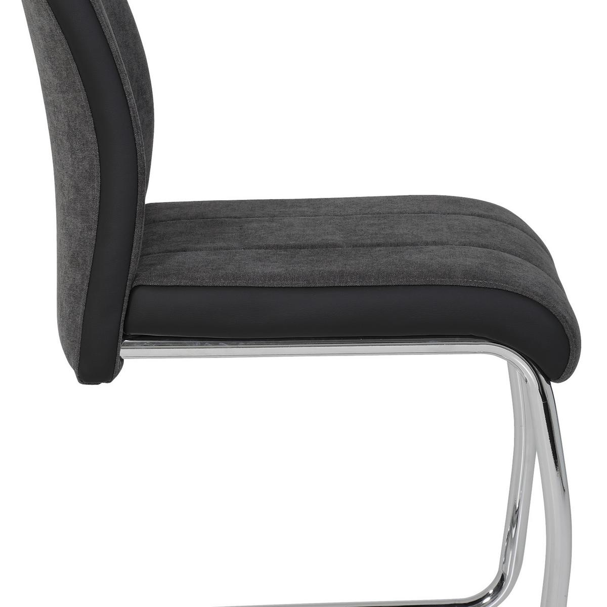 Schwingstuhl Alina S Anthrazit Gepolstert 4er-Set - Chromfarben/Anthrazit, MODERN, Textil/Metall (43/98/59cm) - MID.YOU
