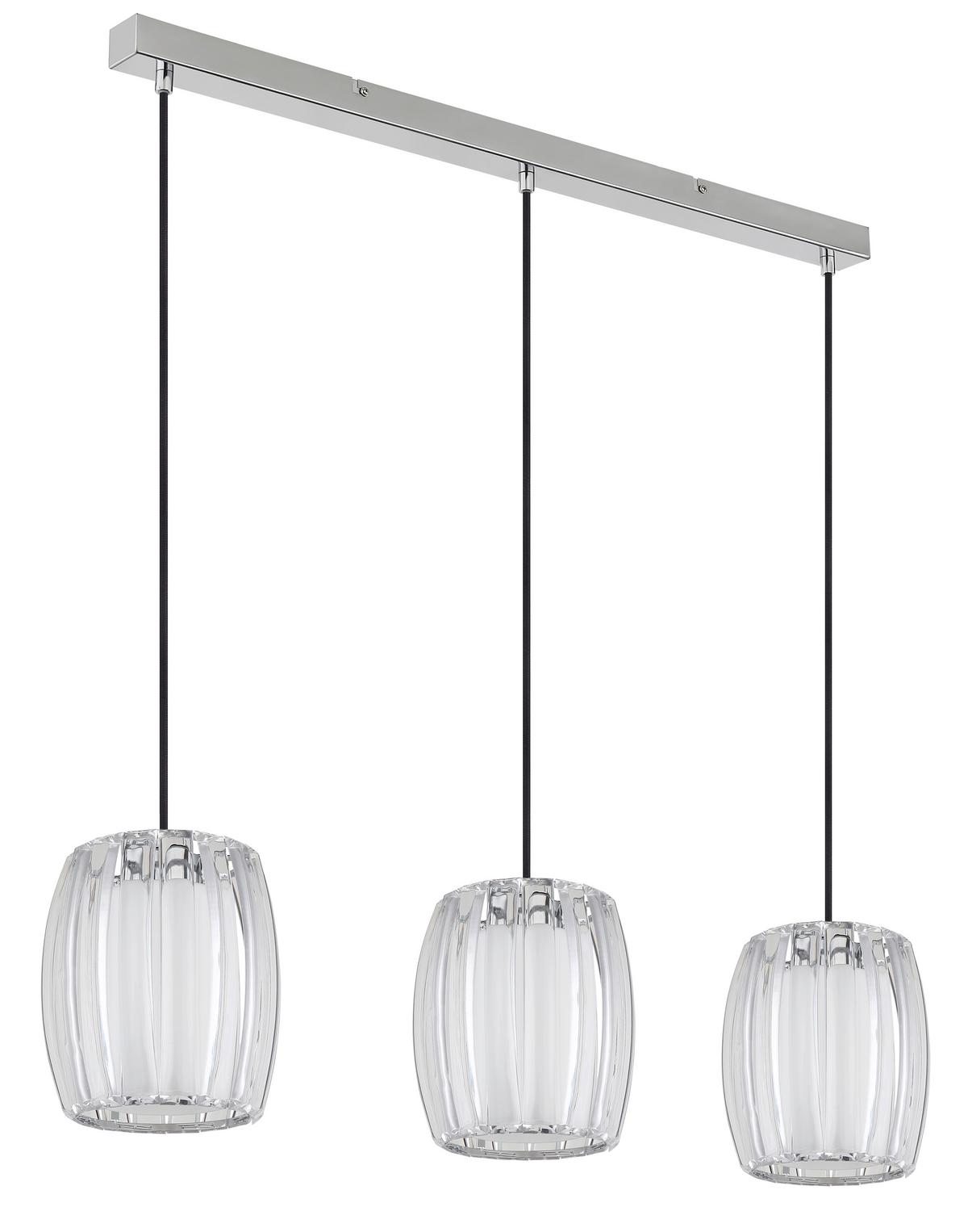 Hängeleuchte Exkl. 3xe27, 60w - Klar/Opal, Design, Glas/Kunststoff (86/18/120cm) - Globo