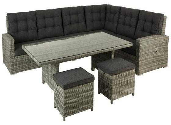 Loungegarnitur mit Glasplatte 5-Teilig Savannah, Grau - Klar/Grau, MODERN, Glas/Kunststoff (251/195cm) - Beldano Loungegarnitur mit Glasplatte 5-Teilig Savannah, Grau - Klar/Grau, MODERN, Glas/Kunststoff (251/195cm) - Beldano