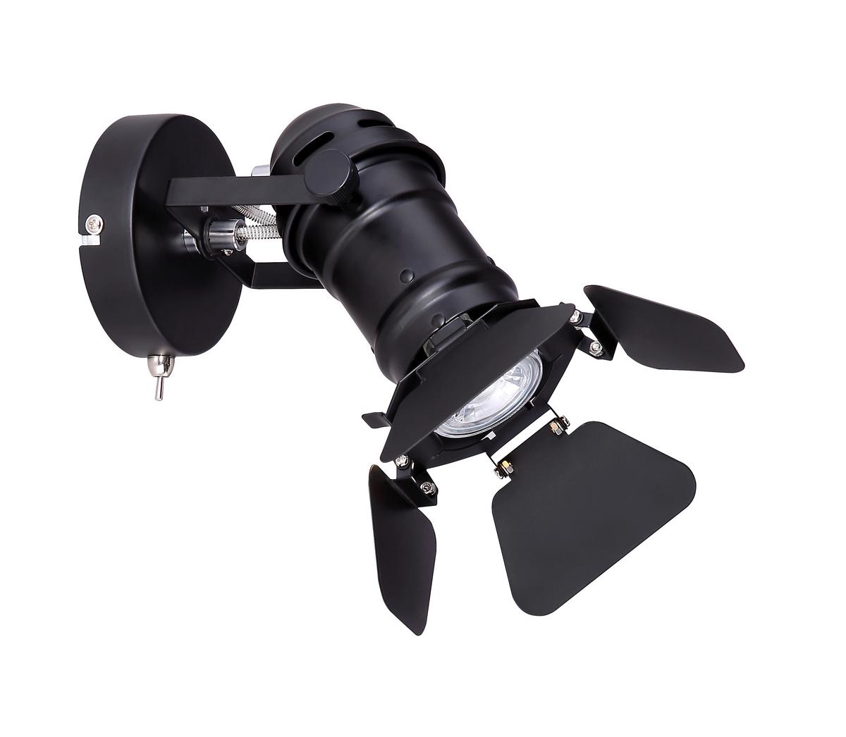 Strahler 1-flammig Verstellbar L: 16 Cm - Schwarz, Trend, Metall (16/24,5/21,5cm) - Globo