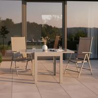 Gartenmöbel Set 3-tlg Amalfi Aus Metall/kunststoff - Silberfarben/Braun, MODERN, Kunststoff/Metall - Gardenson