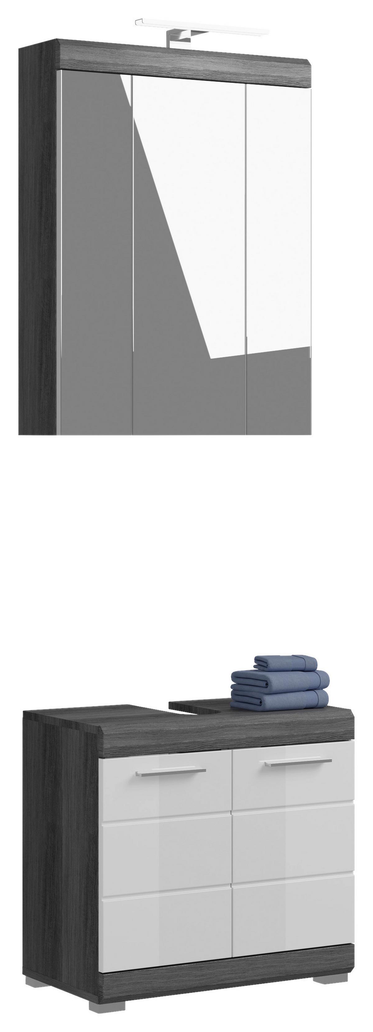 Badezimmer Scout - Weiß Hochglanz, MODERN, Holzwerkstoff (60cm) - MID.YOU