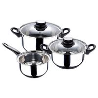 Kochtopfset Palma 5-teilig Edelstahl Kunststoff - Edelstahlfarben/Transparent, Basics, Glas/Kunststoff (16/18/20cm)