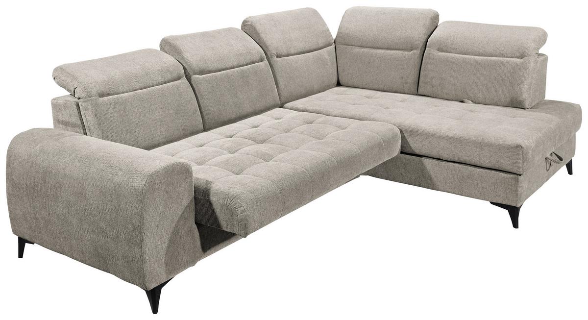 Ecksofa Rockdale Grau S: 282x200 Cm - Schwarz/Grau, KONVENTIONELL, Textil (282/200cm) - MID.YOU