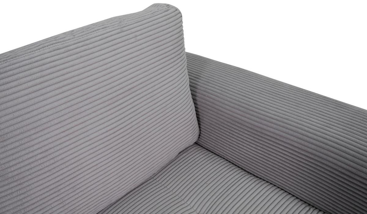 Souprava U MALTE, levá, světle šedý manšestr - černá/světle šedá, Moderní, textil/plast (178/305/155cm) - Based