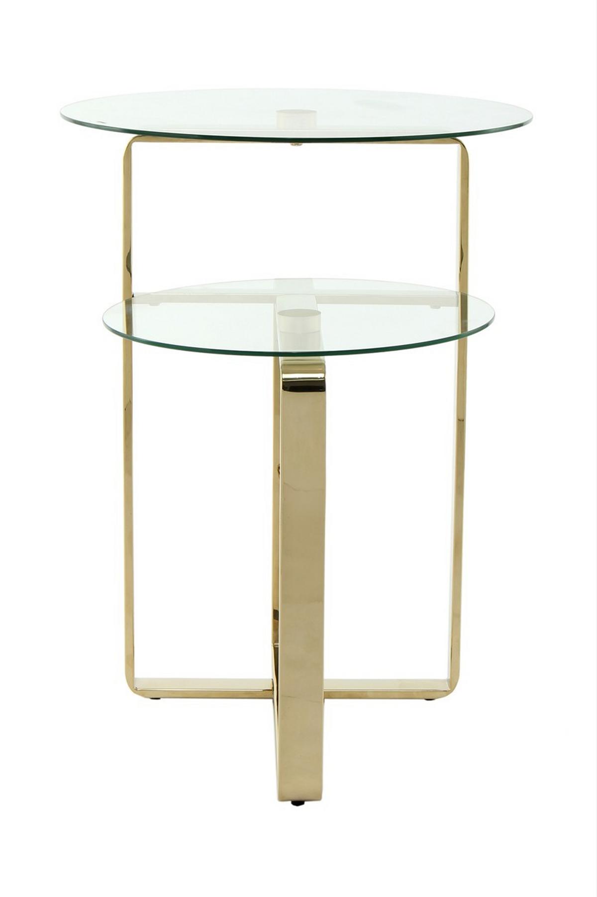PRÍRUČNÝ STOLÍK CATRICE 100 GOLD - zlatá, Design, kov/sklo (59/60/59cm) - Kayoom