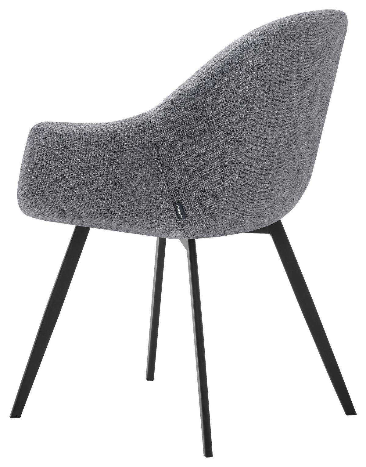Vierfußstuhl Modo Grau/Schwarz B: 57 cm - Schwarz/Grau, MODERN, Holz/Textil (57/84,5/60,5cm) - Livetastic