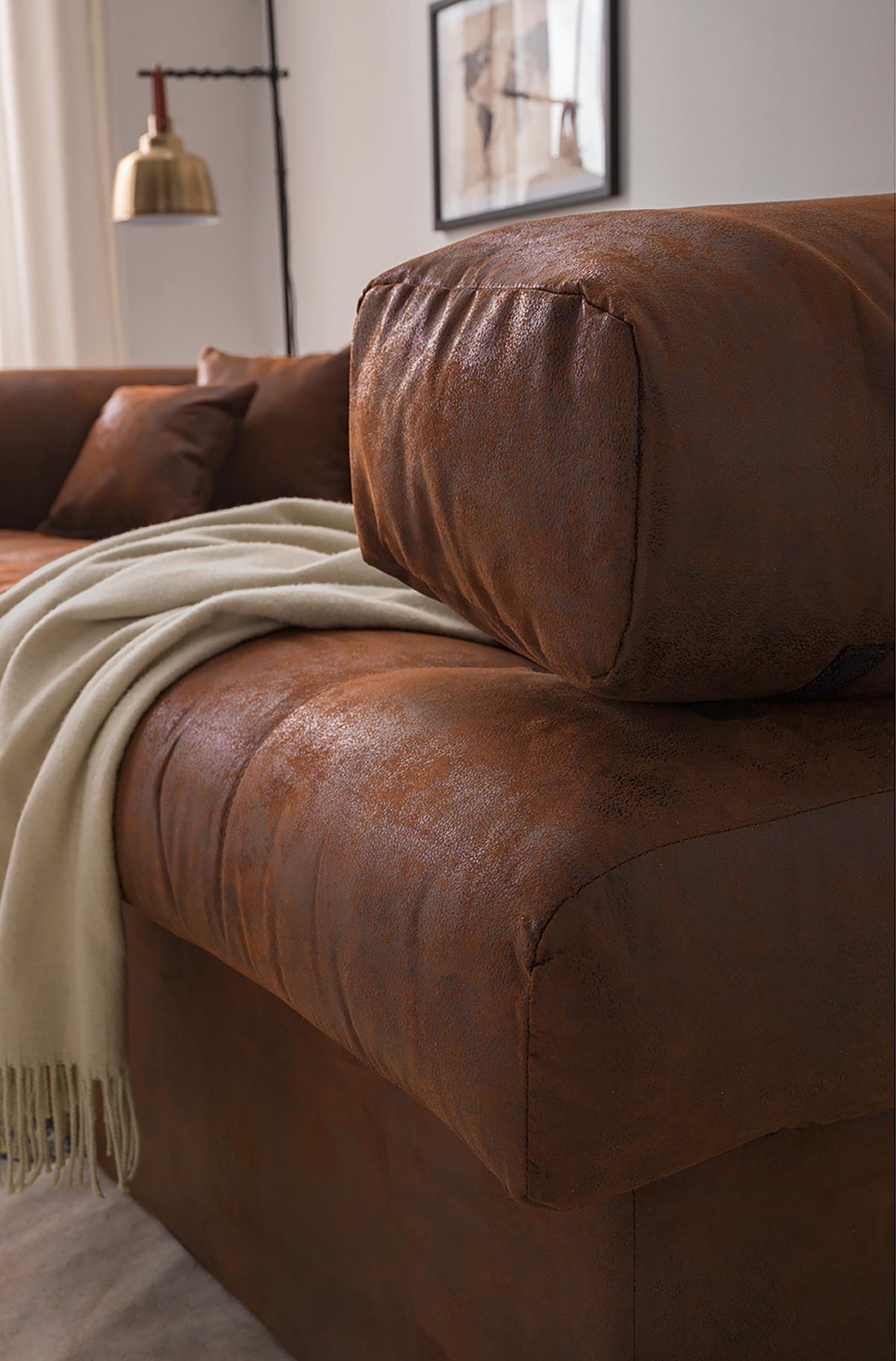 Bigsofa Naomi Braun B: 284 Cm - Schwarz/Braun, Design, Textil (284/94/148cm) - Livetastic