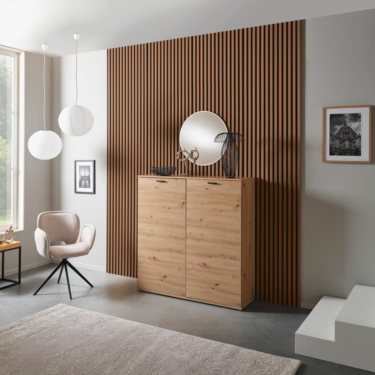 Akustikpaneel Josef - Walnussfarben, MODERN, Holzwerkstoff/Kunststoff (90/60/2cm)