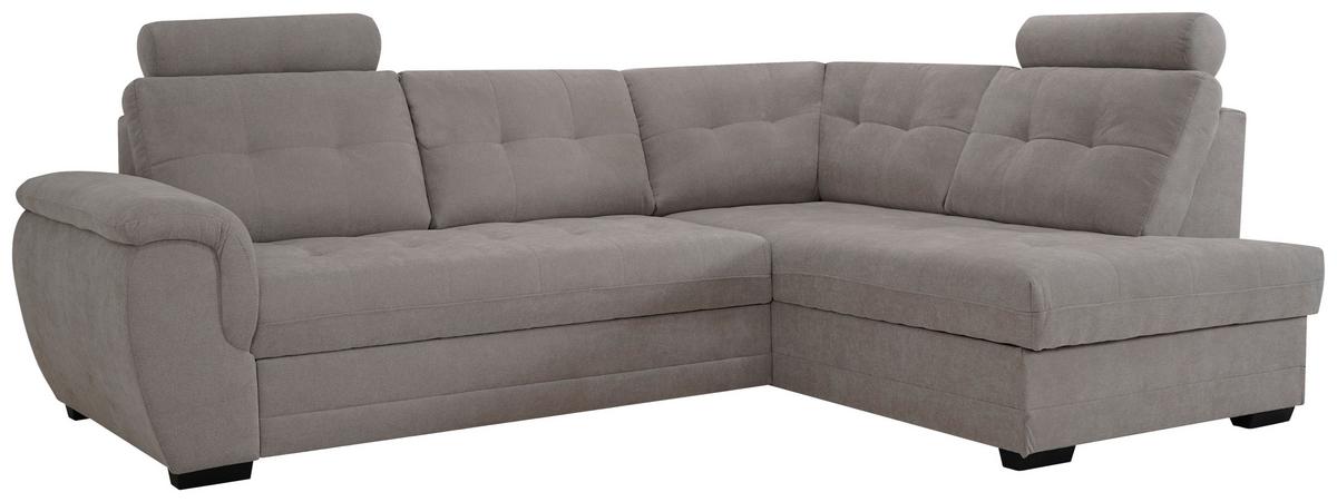 Rohová sedačka FALCO, pravá, béžová ženilka,2x op.hlavy - čierna/béžová, Konventionell, drevo/kompozitné drevo (251/183cm) - Ondega