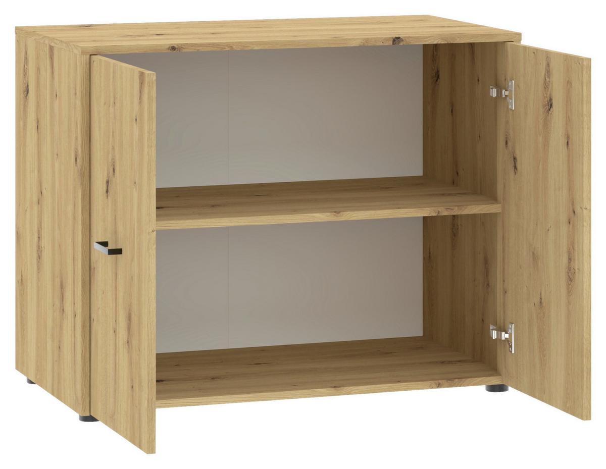 PODSTAVNÁ SKŘÍŇKA KIVO - černá/dub artisan, Moderní, kompozitní dřevo/plast (90/69,8/52,1cm)