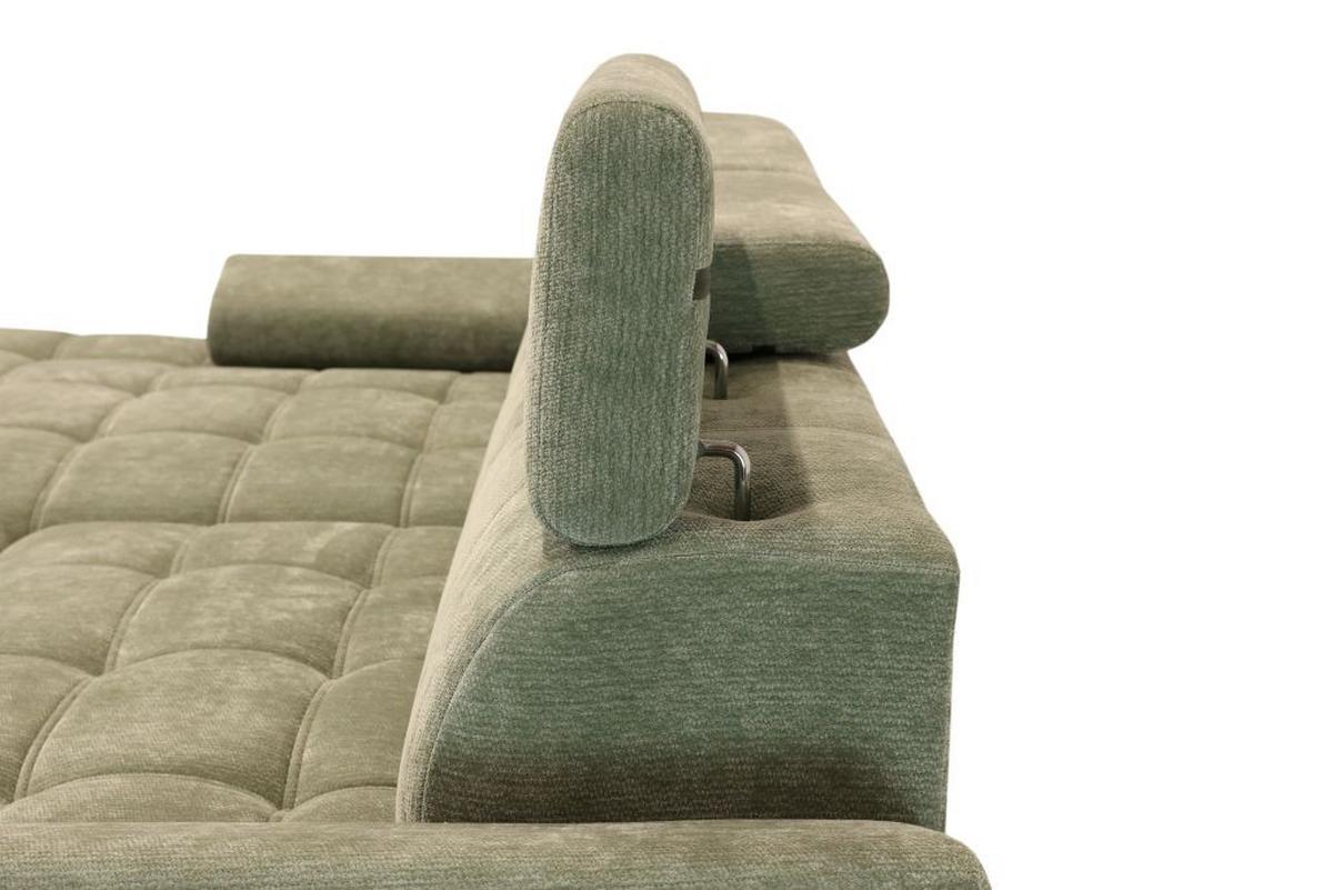 Rohová sedačka VEGAS, levá, šalvějově zelená žinylka - černá/šalvějově zelená, Design, dřevo/textil (173/294cm)