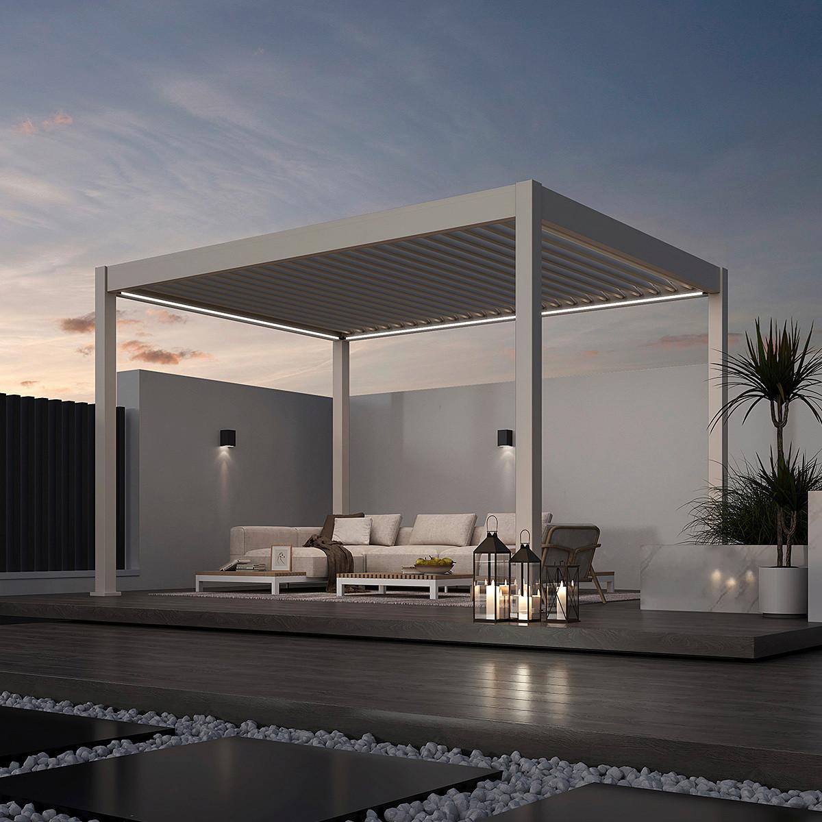 Pergola 300x400 Cm Wetterbeständig, Perlmutt - Perlmutt, Basics, Metall (300/400/255cm)