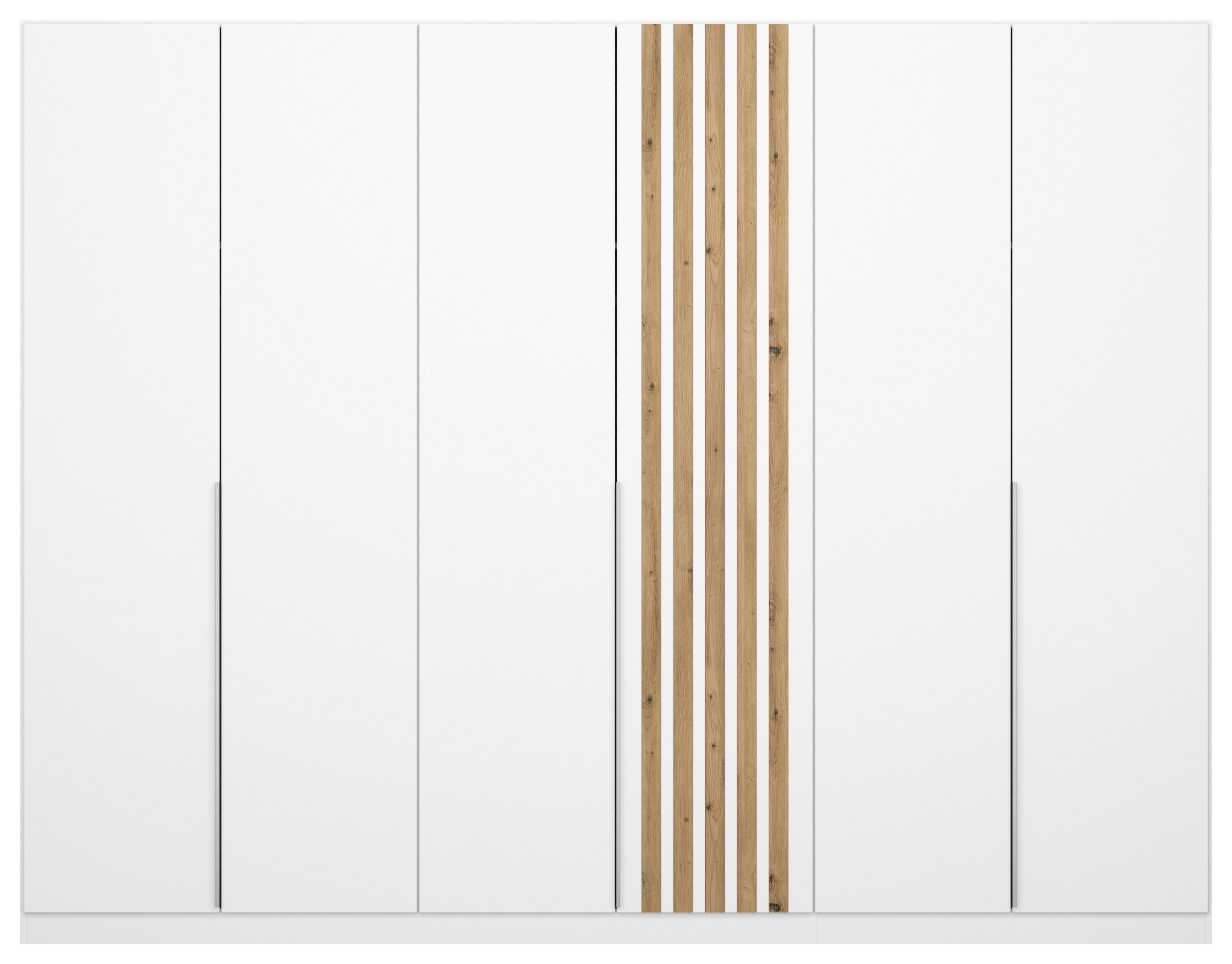Drehtürenschrank 271 cm Lamella Weiß/Eiche Dekor - Weiß/Eiche Artisan, MODERN, Holzwerkstoff (271/210/54cm) - Rauch Möbel